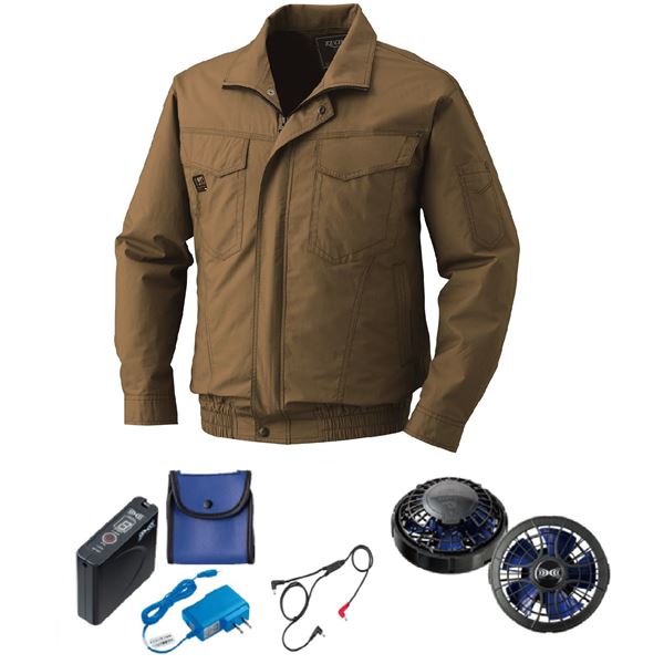 KU91400 空調服 R 綿薄手 タチエリ FAN2400SPBB・RD9261・LISUPER1セット キャメル L 涼風を纏い、快適..