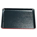 尺1 耐熱木目角盆/トレー 【黒渕朱SL】 338mm×338mm×18mm 日本製 国産 食洗機対応 〔和食 レストラン 居酒屋 店舗 お店〕 飲食店にも対応...