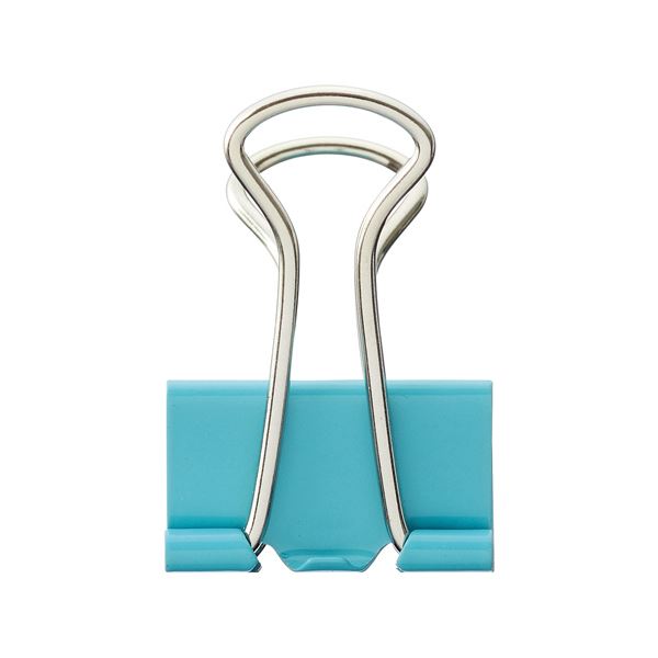 (まとめ) TANOSEE ダブルクリップ 小 口幅19mm ペールブルー 1箱(10個) 【×100セット】 青 オフィス 事務用 ユース ダブルクリップ ペ...