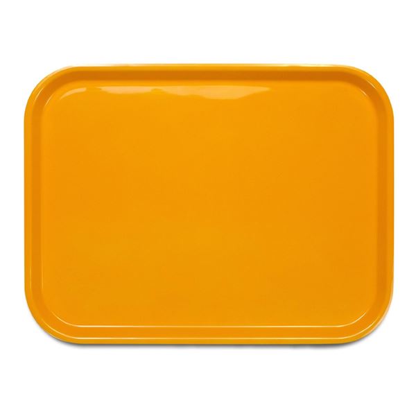 〔30個セット〕 お盆 トレー 幅386mm イエロー 耐熱温度140度 耐冷温度-5度 電子レンジ対応 防滑加工 ピノ 角 キッチン 台所 来客 黄 熱を感じにくく、持ち運びも便利な滑り止め加工付きの驚くほど優れたお盆トレー 30個セットでお得 幅386mmのイエローカラーが目を引き、