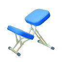 学習椅子 (イス チェア) /ワークチェア (イス 椅子) 【ブルー×ミルキーホワイト】 幅440mm 日本製 国産 折り畳み 金属 スチール パイプ 白 青 ...