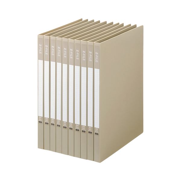 (まとめ) TANOSEE Zファイル(再生PP表紙) A4タテ 100枚収容 背幅17mm グレー 1セット(10冊) 【×10セット】 便利なレバー式ファイ...