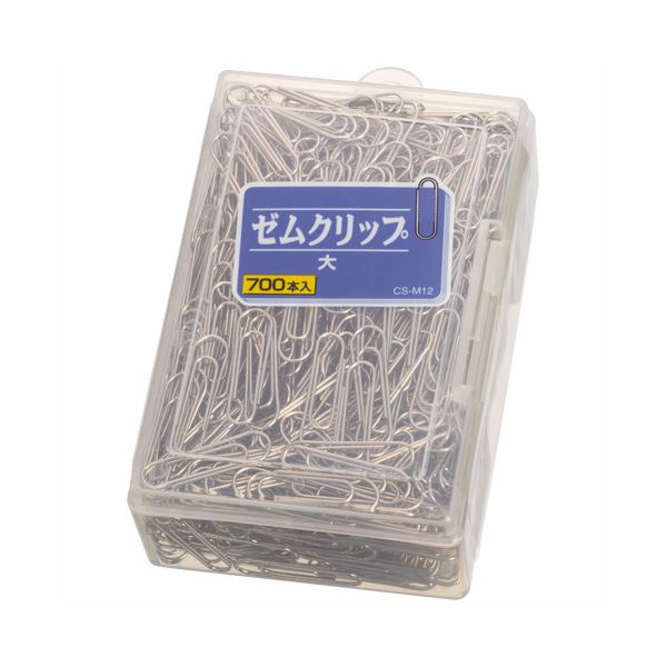 (まとめ) ライオン事務器 ゼムクリップ 大29mm CS-M12 1箱(700本) 【×30セット】 持ち運びに便利なプラケース入り ライオン事務器のゼムクリ...