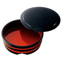 7寸 冷し中華桶/和食器 【黒朱ひも 蓋親A】 直径204×64mm 日本製 国産 〔和食 レストラン 居酒屋 店舗 お店〕 和風の食器で、冷し中華や麺料理に最...