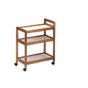 木製 キッチン ワゴン/キッチン 整理 収納 【3段 ブラウン】 幅585×奥行340×高さ740mm キャスター付 移動可能 車輪付き き 〔台所〕 お客様組...