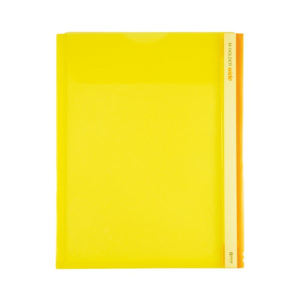 (まとめ) キングジム Mホルダー A4タテ 黄フタ付 とめまるタック1組付 733W 1セット(5枚) 【×10セット】 整理に便利なA4サイズのフタ付きホル...