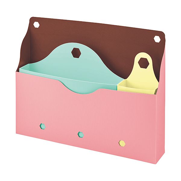 (まとめ) ライオン事務器 カスタマイズボックスコーラルピンク CB-3 1セット 【×10セット】 カスタマイズ可能なコーラルピンクのマグネットボックス3種セ...