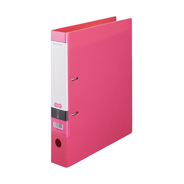 (まとめ) TANOSEE DリングファイルA4タテ 2穴 350枚収容 背幅53mm ピンク 1セット(10冊) 【×5セット】 高い耐久性 頑丈 で機能充実...