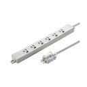 医用接地プラグ付き電源タップ TAP-HPM6-5W 安心 の病室用マグネット付き電源タップ 医療施設でも安全 に使える、地絡プラグ付き抜け止め電源タップ TA...