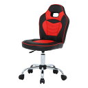子供用 レーシングチェア (イス 椅子) パソコン PC チェア 約幅50×奥行50×高さ82.5〜90cm レッド 高さ調整 キャスター付 移動可能 車輪付き...