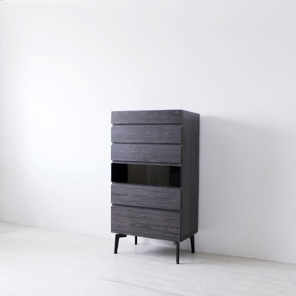 サイドボード 約幅60×奥行40×高さ114cm グレー オープンレール付 引き出し整理 収納 ワードチェスト タンス キャビネット リビング ダイニング 整理 収納 力と機能性を兼ね備えた、スタイリッシュなリビング整理 収納 家具 幅60×奥行40×高さ114cmのグレーのサイドチェ