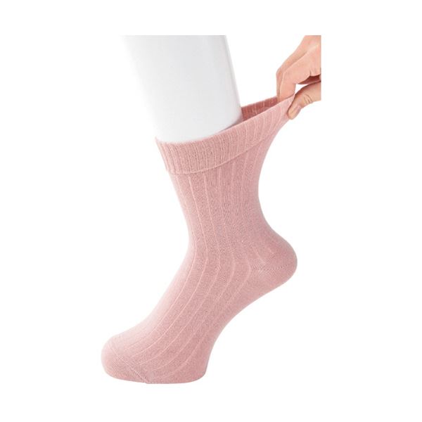 （まとめ）ケアファッション 足首ゆったり名前の書けるソックス(婦人) ピンク 001855-01 1足【×5セット】 足元のリラックス、個性を表現するソックス 名前が書ける、ゆったりフィットの足首ソックス（婦人用）ピンク 1足セット×5でお得