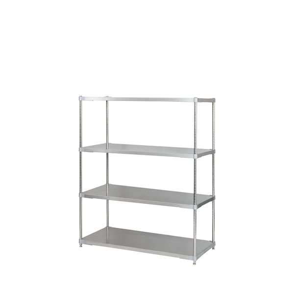 ステンレスシェルフ 整理 収納 棚 キャビネット 60×120cm 4段・H150cm 組立式 ステンレス製の大型 大きい シェルフ 棚 キャビネット 、幅60cm×奥行120cm、高さ150cm、4段階調節可能な組立式 高い耐久性 頑丈 で使いやすい、整理 収納 力抜群の金属 スチール ラック キッ