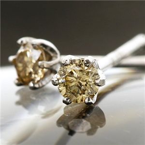 18KWGシャンパンカラーダイヤモンドピアス 計0.1ct シャンパンカラーの輝きが魅力の18Kホワイトゴールドピアス 華やかな0.1ctのダイヤモンドが耳元を彩る、上品でエレガントなアクセサリー 女性にふさわしい輝きを放つ、K18シャンパンカラーダイヤピアス