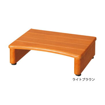 天然木 玄関台(踏み台) 【1: 幅45cm】 木製 アジャスター付き ライトブラウン 茶