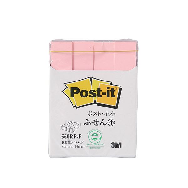 楽天株式会社夢の小屋【10個セット】 3M Post-it ポストイット 再生紙 ふせん小 ピンク 3M-560RP-PX10 ピンク色の小さな再生紙付箋、10個セット 思い出に残るメモを、環境にもアイテムで