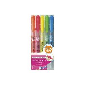 (業務用100セット) ZEBRA ゼブラ 蛍光ペン 蛍光オプテックス1 EZ 【5色セット】 つめ替え式 WKS11-5C
