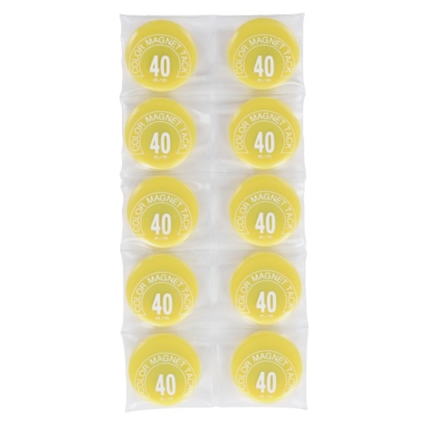 (業務用50セット) ミツヤ カラーマグネット MR-40 黄 40mm 10個 色彩溢れるマグネットで、書き留める楽しさを倍増 オフィス 事務用 用品のまとめ買い お徳用 でお得感満載 ビビッドな黄色40mmサイズ10個セット