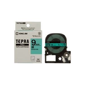 (業務用50セット) キングジム テプラPROテープ/ラベルライター用テープ 【幅：9mm】 SC9G 緑に黒文字