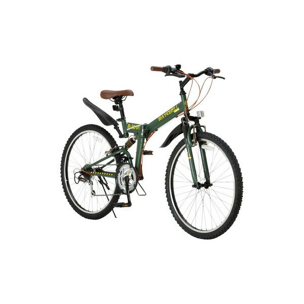 折りたたみ自転車 すのこ 26インチ 折り畳み オリーブ シマノ18段変速