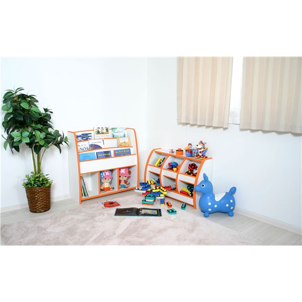 知育家具EVAキッズシリーズマガジンラック幅92.7cmホワイト【完成品】白