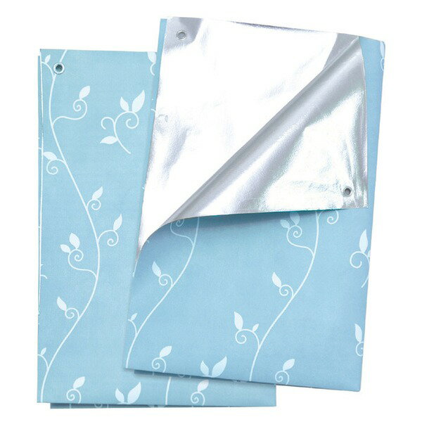 断熱シート 遮光シート 約幅90×高さ200cm 2枚組 リーフ柄 ブルー 裾カット可 日本製 国産 簡単取付 インテリアアート リビング 窓 青 夏は涼しく、冬は暖かく、目隠し・断熱・遮光機能を兼ね備えたマルチシート リーフ柄のブルーがインテリアを彩り、自由なサイズ調整も可