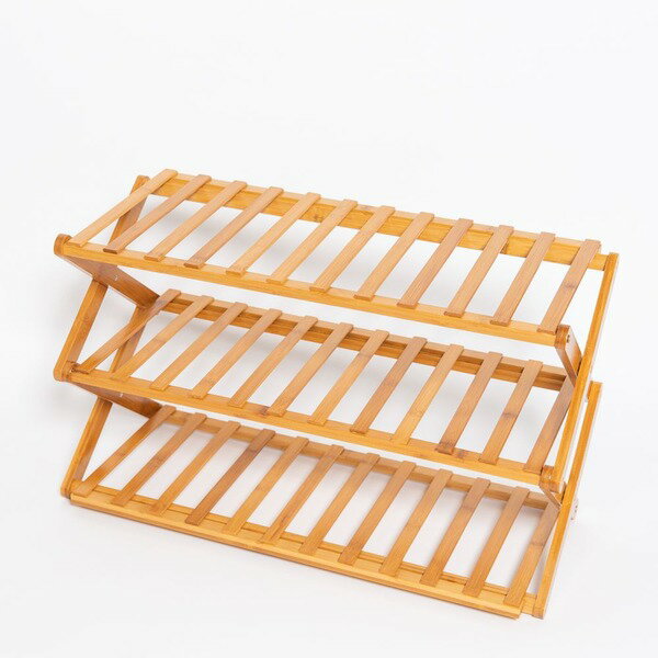 竹製折りたたみマルチラック 自然素材の折りたたみマルチラック - 環境に優しい竹製で、使い勝手抜群の折りたたみマルチラック コンパクトながらも多機能で、整理 収納 力も抜群 お部屋のインテリアにも馴染むナチュラルなデザインで、使い方は無限大 一つあると便利な、頼