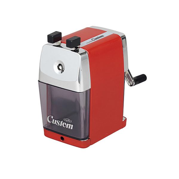 （まとめ） カール事務器 手動鉛筆削り カスタム レッド【×2セット】 赤