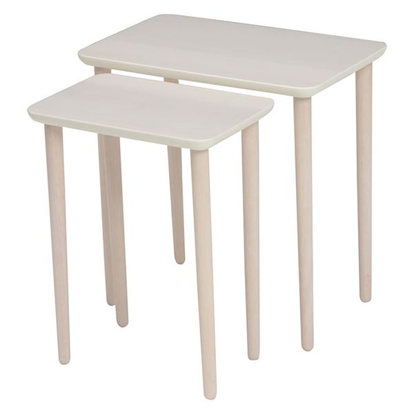 サイドテーブル エンドテーブル コーナーテーブル 小型 脇台 机 大：約幅40cm 小：約幅30cm ホワイトウ..