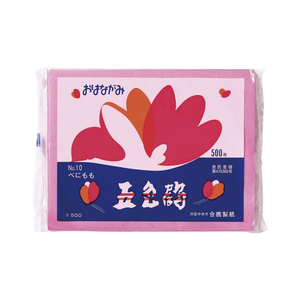 （まとめ） ゴークラ お花紙五色鶴 500枚入 べにもも 【×10セット】 イベントや装飾に最適 500枚入りのお花紙セット 鮮やかな五色鶴で華やかに彩る べにもものお花紙500枚入りセット【×10セット】