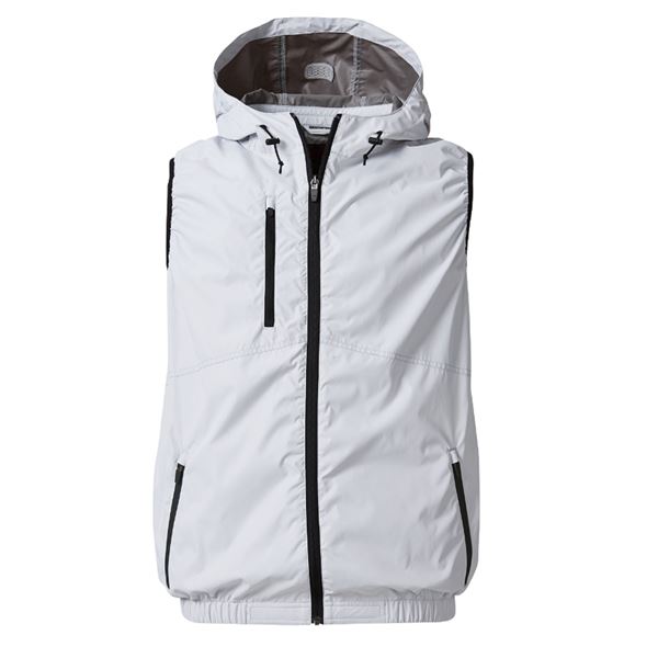 鳳皇 V8309 フードベスト シルバーグレー サイズL シルバーグレーの鳳皇V8309、サイズLで贅沢なフードベスト