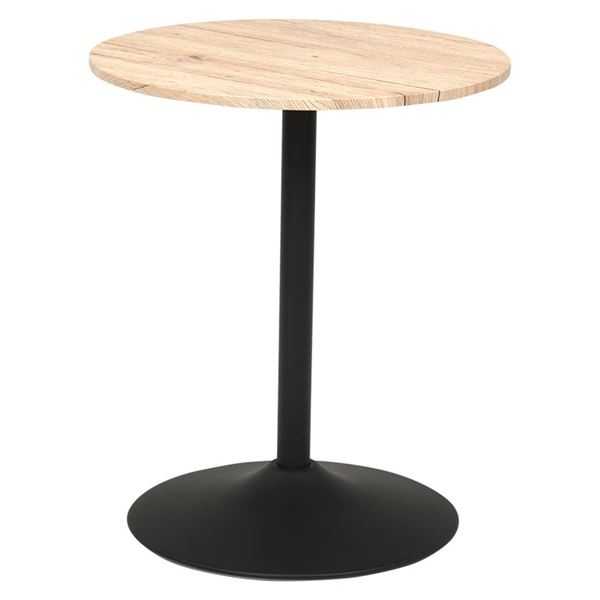 ダイニングテーブル ダイニング用テーブル 食卓テーブル 机 約直径60cm 丸型 円形 ラウンド ナチュラル 金属 スチール フレーム 木目調 カフェテーブル 組立品 リビング 引っ越し 木目調の魅力…
