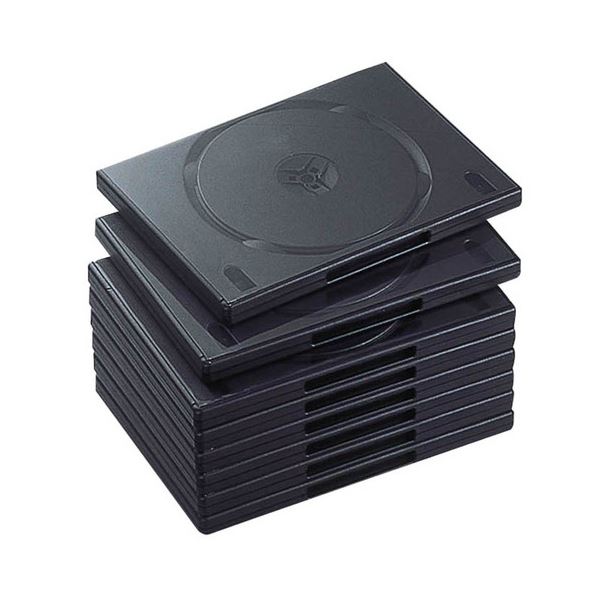 (まとめ) DVDトールケース 2枚整理 収納 ブラック CCD-DVD06BK 1パック(10枚)  黒 高い耐久性 頑丈 で軽量なポリプロピレン製DVDケース 割れにくくて持ち運びも楽々 のDVDケースで2枚整理 収納 ブラックカラーでスタイリッシュ 1パック(10枚)のお得なセット