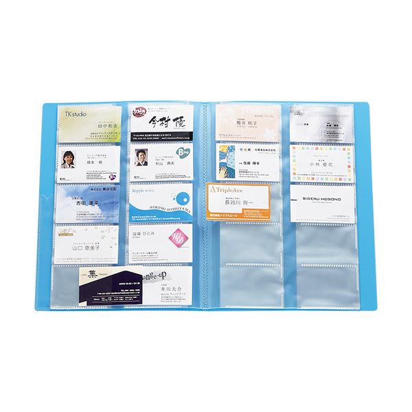 本物保証特価 まとめ ビュートン 名刺ホルダー タテ 0名用 ヨコ入れ スカイブルー Inc 0sb 1冊 30セット 青 人気ブランドの