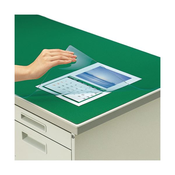 コクヨ デスク (テーブル 机) マット軟質（非転写）ダブル（下敷付） 1587×787mm グリーン マ-468NG 1枚 緑 コピーが跳ね返ることなく、内側に施された特殊コーティングで清潔さをキープ 使いやすいダブルタイプの軟質デスク (テーブル 机) マット、サイズは1587×787mm