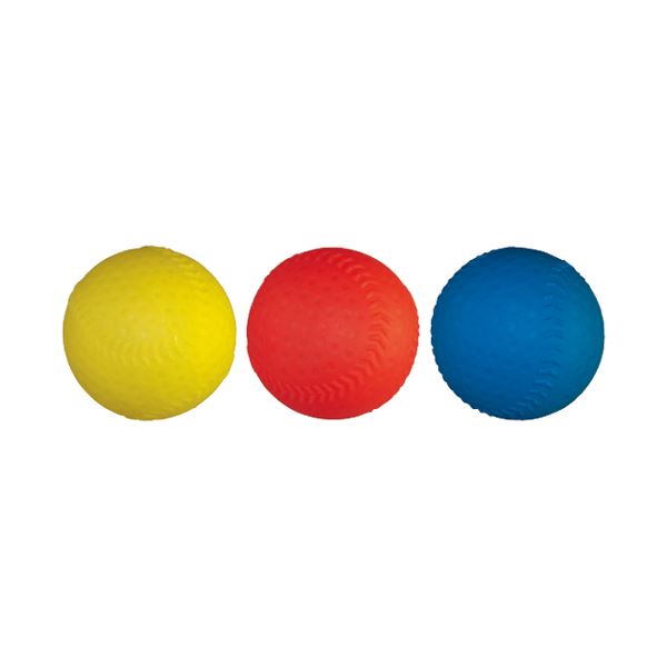 （まとめ） プラボール（軟式野球ボール模様） 3ケ組 （×5セット） ボール模様のプラボールが3ケ組でお..