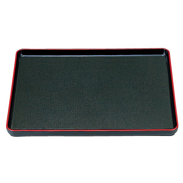 尺1 大寿布目盆/トレー 【黒天朱SL】 335mm×260mm×22mm 日本製 国産 〔和食 レストラン 居酒屋 店舗 お店〕 和の味わいを極める、飲食店にも最適な国産 トレイ 豪華な大寿布目盆が、黒天朱SLの美しさで彩る 日本製 の品質と洗練されたデザインが、和食レストランや居酒屋