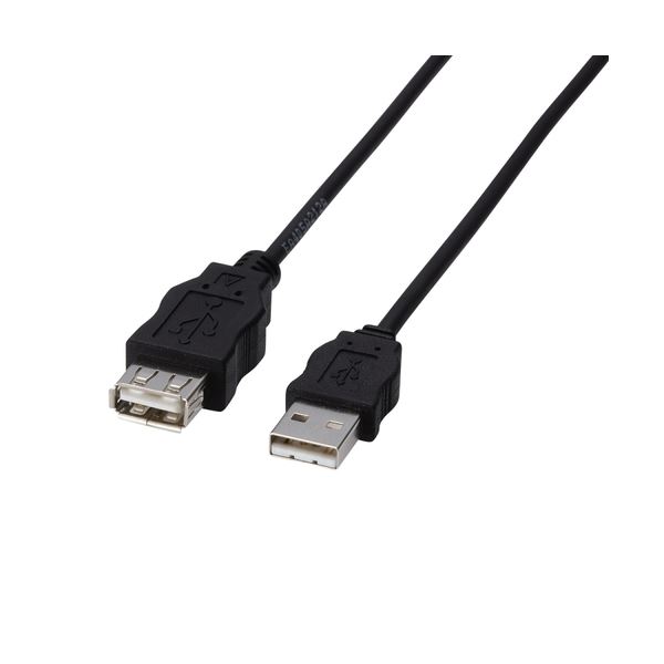 （まとめ） EU RoHS指令準拠環境対応USB準拠延長ケーブル 配線　簡易包装 (A)オス-(A)メス ブラック 3.0m USB-ECOEA301本【×3セット】 黒