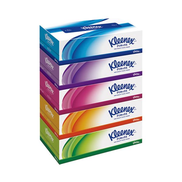 （まとめ）日本製 国産 紙クレシア クリネックスティシュー 5箱【×10セット】 日本製 国産 紙の至高、柔らかなるクレシア クリネックスティシュー 5箱セットで贅沢な使い心地をお届けします