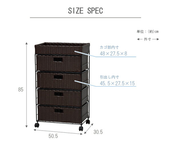 ランドリーホワイト幅50.5cmタイプ完成品R2412WH白