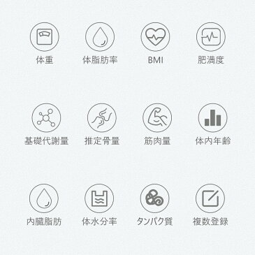 【新世代 アプリ連携】 体組成計 スマホ連動 体重計 体脂肪計 bluetooth対応 体重/体脂肪率/体水分率/推定骨量/基礎代謝量/内臓脂肪レベル/BMIなど測定可能 iOS/Androidアプリ対応 日本語取扱説明書付き (ブラック)