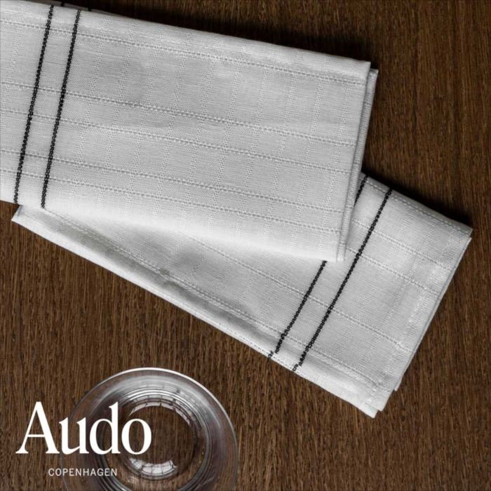 クレシーダナプキン　インディゴ 正規輸入品 北欧 インテリア 高級 Audo オドー 通販 ティータオル 吸収 乾燥 白 耐久性 デザイナーブランド ナプキン 綿 コットン