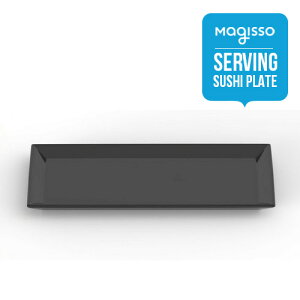 北欧雑貨 magisso クーリング・サービングプレート 28×14cm ブラック Serving Plate (Sushi Plate) すし皿 おしゃれ 人気