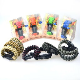 ブッシュクラフト ファイヤーコードブレスレット (Fire Cord Bracelet)　XLサイズ(内寸約21cm) ソロキャンプ アウトドア キャンプ 登山 サバイバル 人気