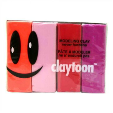 MODELING CLAY(モデリングクレイ)　claytoon(クレイトーン)　カラー油粘土　4色組(プリティー)　1Pound　3個セット　　【abt-1549509】【APIs】