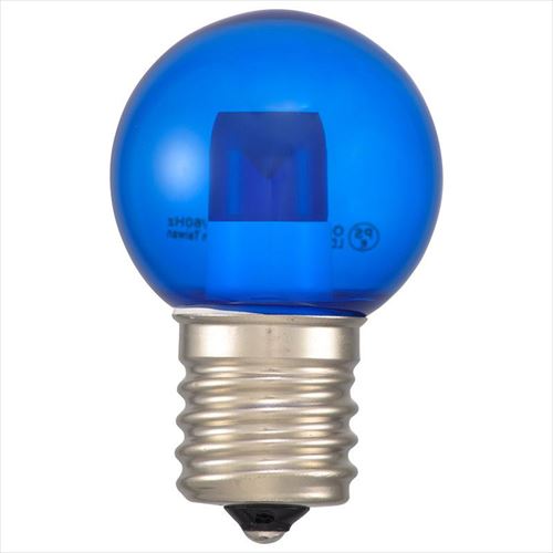 OHM LEDミニボール球装飾用 G30/E17/1.2W/1lm/クリア青色 LDG1B-H-E17 14C