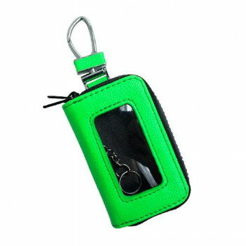 AWESOME(オーサム) スマートキーケース クリア窓ダブルファスナー 蛍光レザー 蛍光グリーン ASK-FLCMW04
