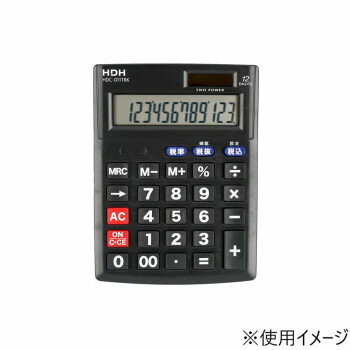 税率変更にも対応し、税込・税抜き計算が簡単にできます。飽きのこないスタンダードなデザインのデスクタイプの電卓です。サイズ約137×103×30mm個装サイズ：20×13.5×3.3cm重量100g個装重量：134g素材・材質プラスチック仕様・機能12桁2電源方式(太陽電池/ボタン電池)税計算計算状態表示ボタン電池付属品ボタン電池(モニター電池)生産国中国fk094igrjs