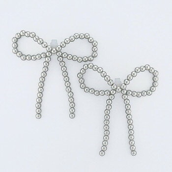 フラワーリング シューズクリップ パールビーズリボン シルバー ASP0001-SV