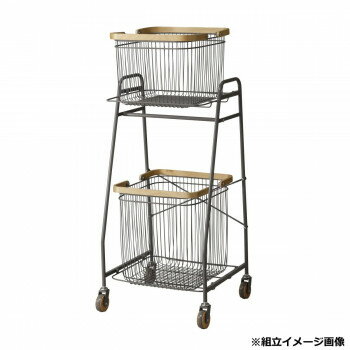 弘益(KOEKI) MASH リヴ キャリーバスケットワゴンS グレー LIVCS2GR(3)